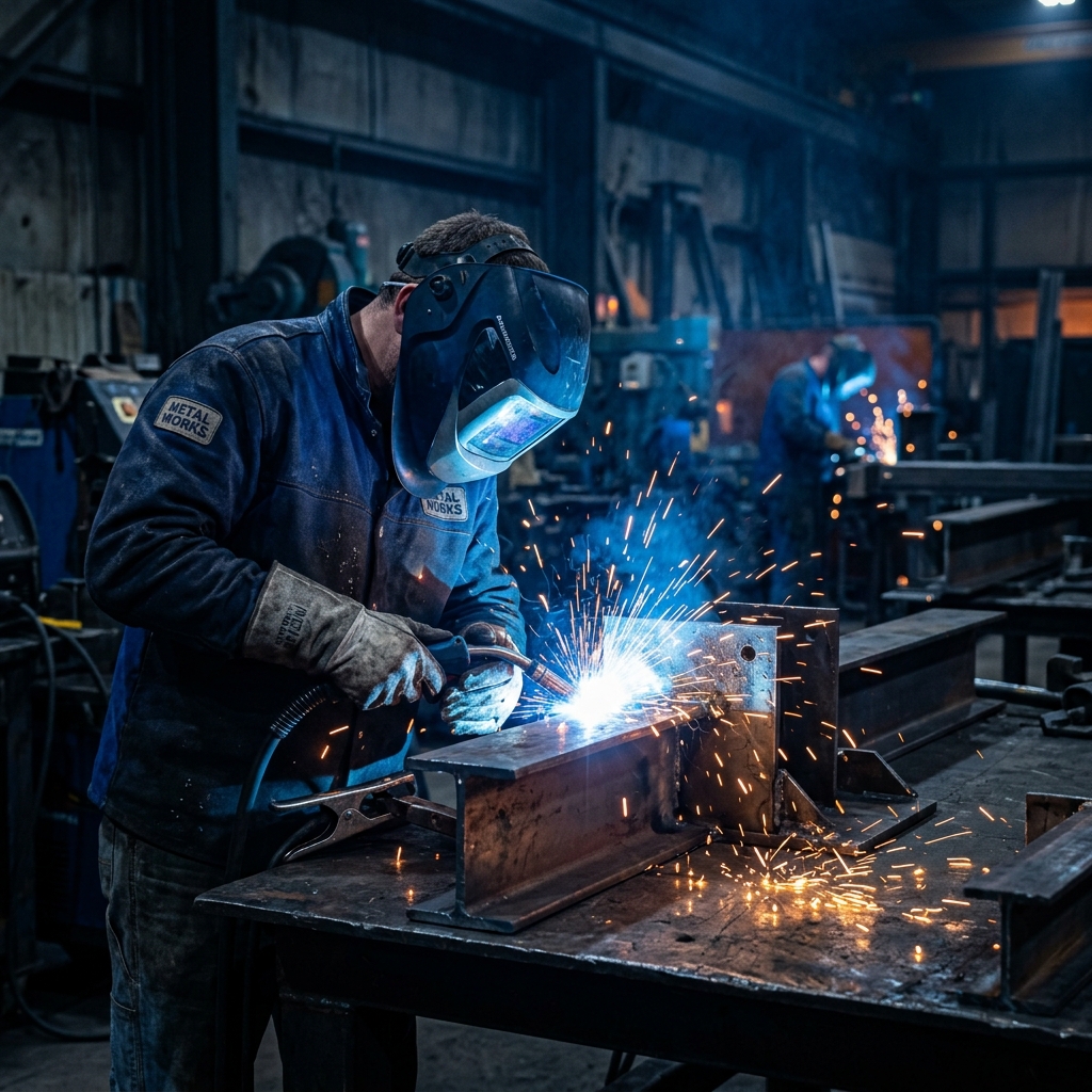 Metalworker welding