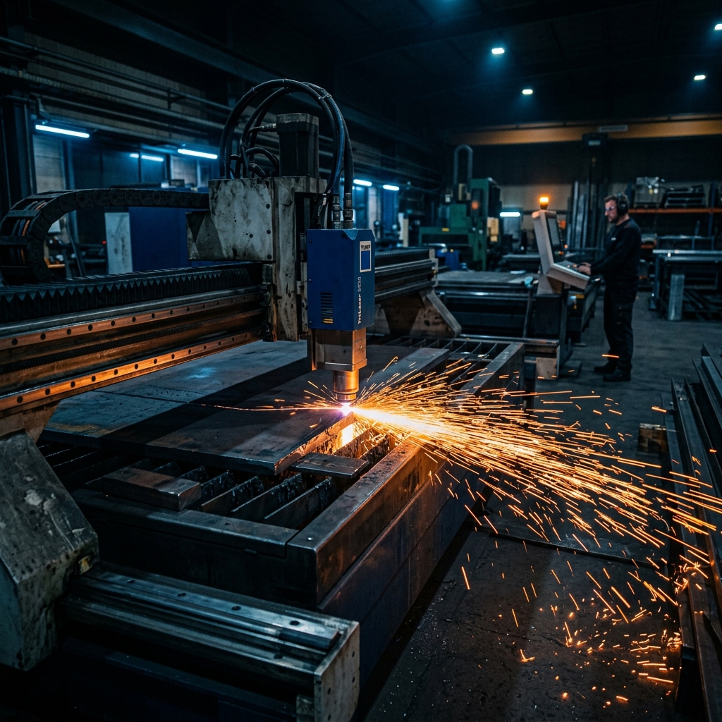 Laser cutting sparks